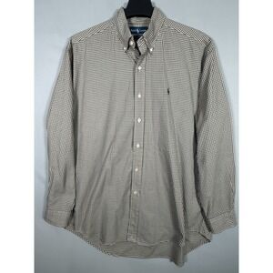 Ralph Lauren Blake Men Large Blue Button Down Long Sleeve Dress Gingham